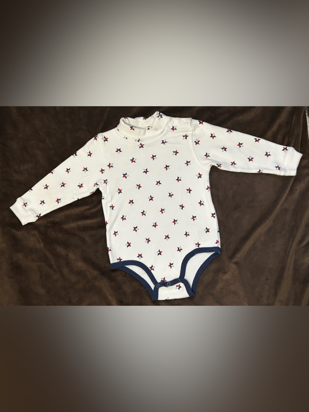 90s VTG Tommy Hilfiger “Star & Flag” Print Turtleneck Bodysuit